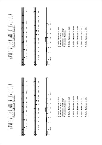 Savez-vous planter les choux Partition gratuite